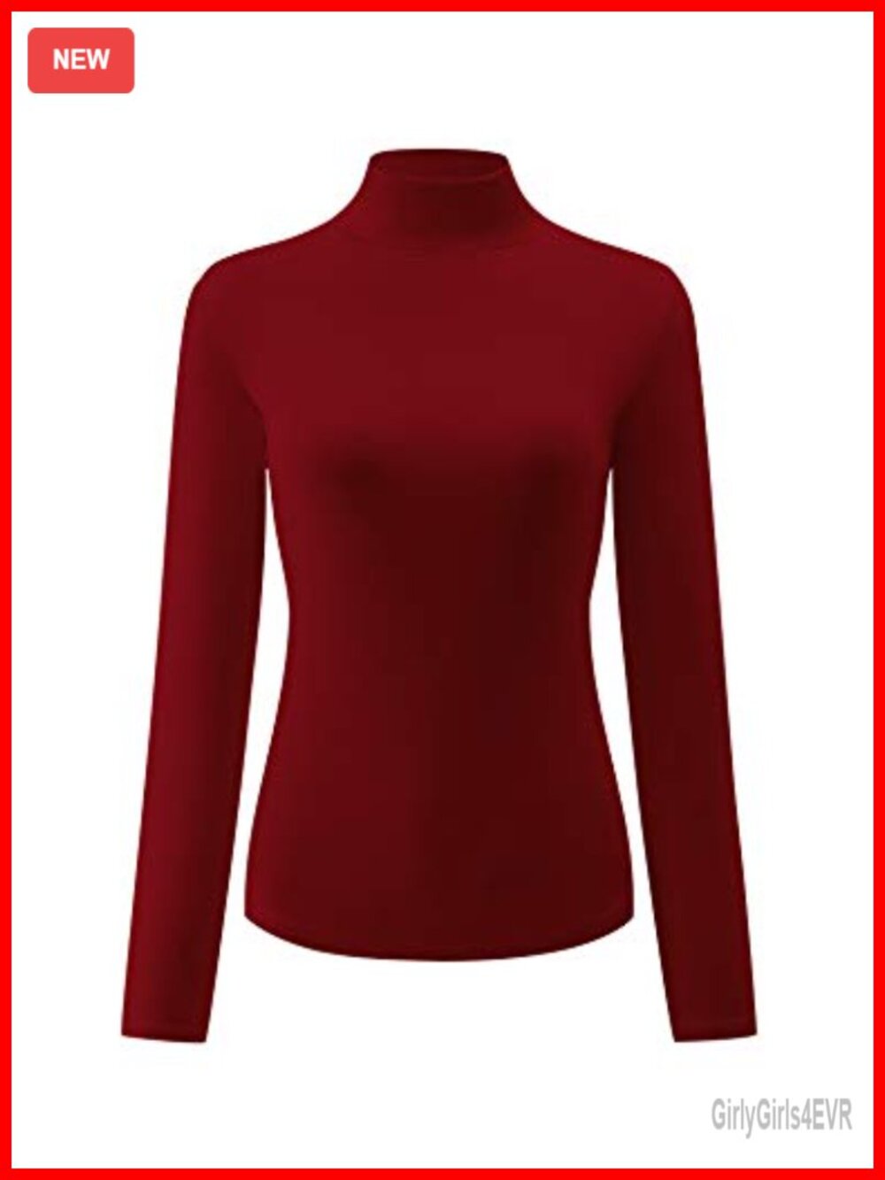 Slim Fitted Mock Turtleneck Long Sleeve Base Layer
